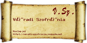 Váradi Szofrónia névjegykártya