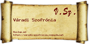 Váradi Szofrónia névjegykártya